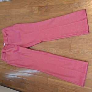 LIZ CLAIBORNE BRAND WOMEN'S GOLDTONE SPARKLES RED MID-RISE TROUSER PANTS SIZE 4P